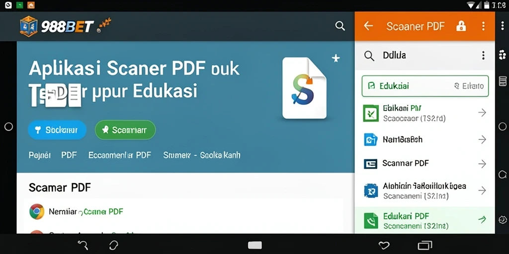 Antarmuka intuitif aplikasi 988BET untuk Scanner PDF.