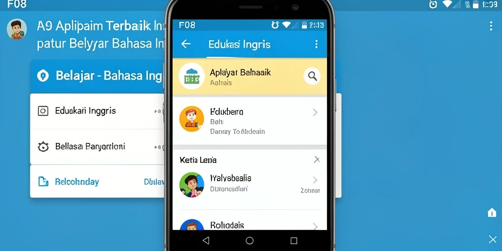 Antarmuka menarik belajar bahasa Inggris di F08.