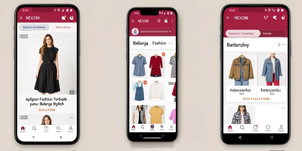 Tampilan antarmuka aplikasi NEX288 yang stylish dan user-friendly.