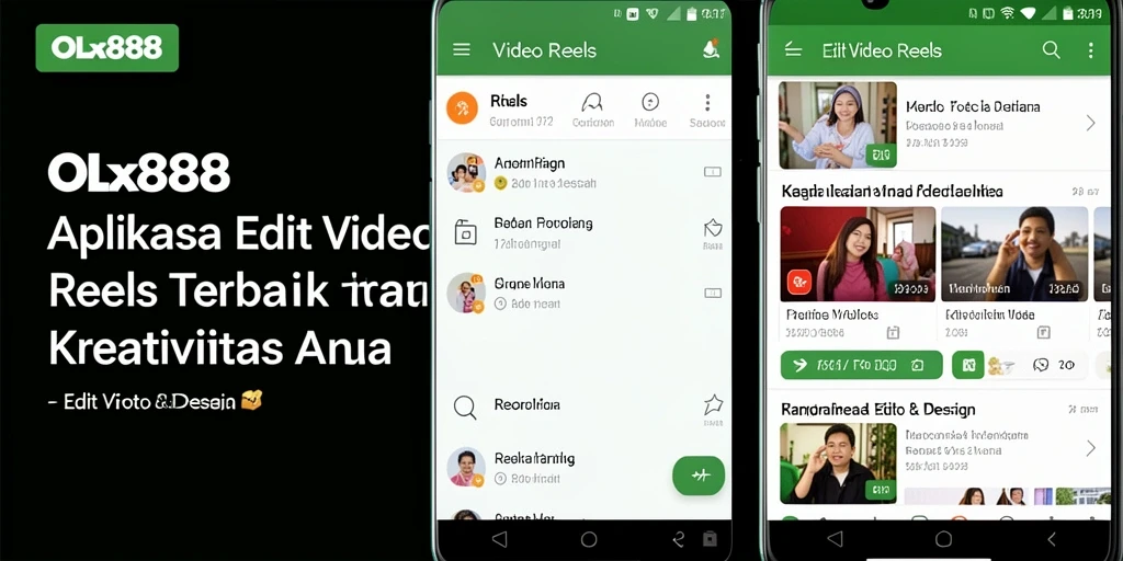 Tampilan antarmuka OLX888 yang modern dan fungsional untuk Edit Video Reels.